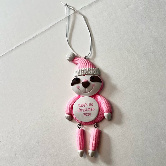 Baby’s First Christmas 2020 Pink Ornament Koala in Sweater Suit and beanie swing - Picture 2 of 5